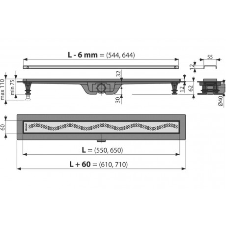 APZ8-550M Simple - Линеен Сифон